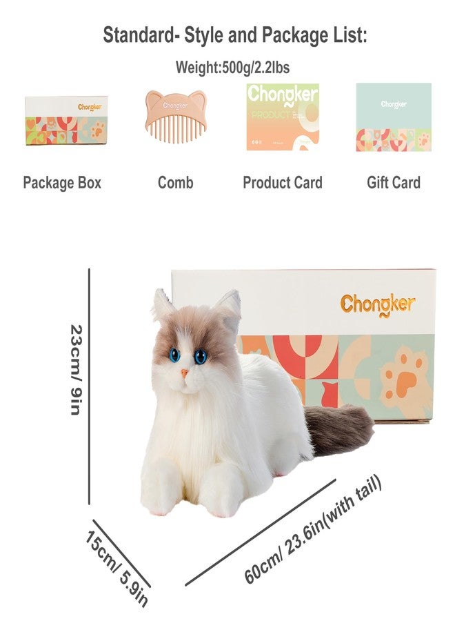Chongker Stuffed Animals Handmade Realistic Cat Plush Toy for Elderly Adults Women Kids Cat Pet Lover Surprise Gifts - Image 2